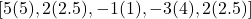  [5 (5), 2 (2.5), -1 (1), -3 (4), 2 (2.5)] 