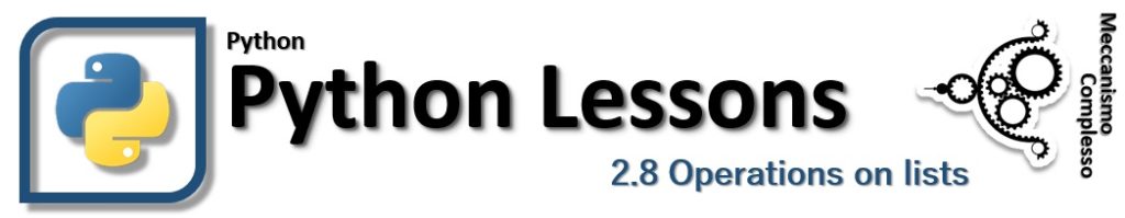 Python Lessons - 2.8 Operations on lists